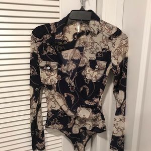 Paisley print bodysuit